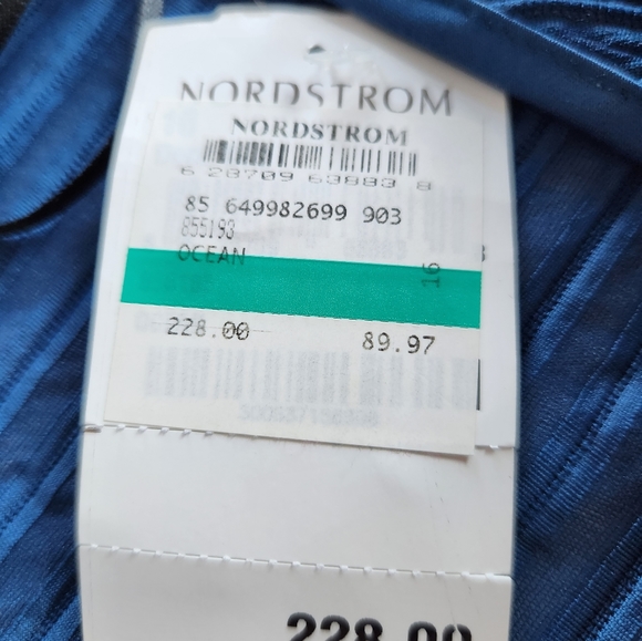 JS Collections NWT Semi-Opaque Ribbed Open Front Cropped Ocean Blue Bolero 16 - Picture 7 of 7